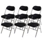 Contemporary Ergonomic Conference Chair Leather Office Chair without Arm Black-Silver 6 Piece Set Clearhalo 'furn' 'furn_office_chair' 'Furniture' 'Office Chairs' 'Office Furniture' 'office_chair' 6781837