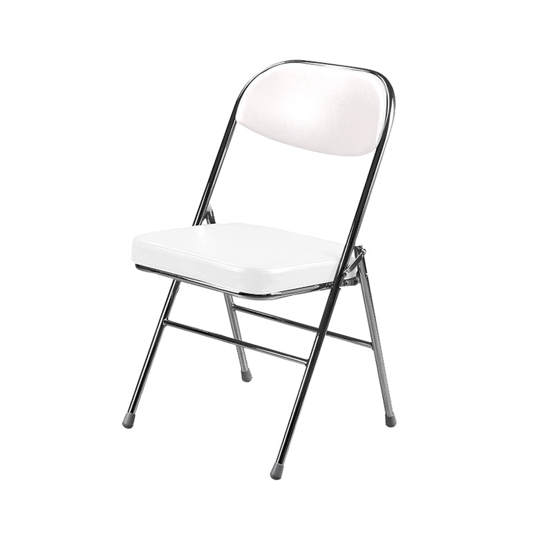 Contemporary Ergonomic Conference Chair Leather Office Chair without Arm Beige Silver 1 Piece Clearhalo 'furn' 'furn_office_chair' 'Furniture' 'Office Chairs' 'Office Furniture' 'office_chair' 6781844