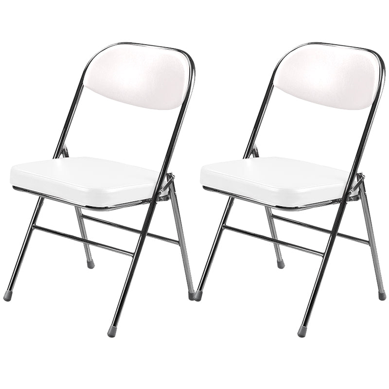 Contemporary Ergonomic Conference Chair Leather Office Chair without Arm Beige Silver 2 Piece Set Clearhalo 'furn' 'furn_office_chair' 'Furniture' 'Office Chairs' 'Office Furniture' 'office_chair' 6781845