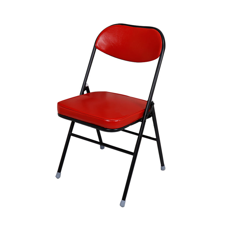 Contemporary Ergonomic Conference Chair Leather Office Chair without Arm Black-Red 1 Piece Clearhalo 'furn' 'furn_office_chair' 'Furniture' 'Office Chairs' 'Office Furniture' 'office_chair' 6781854