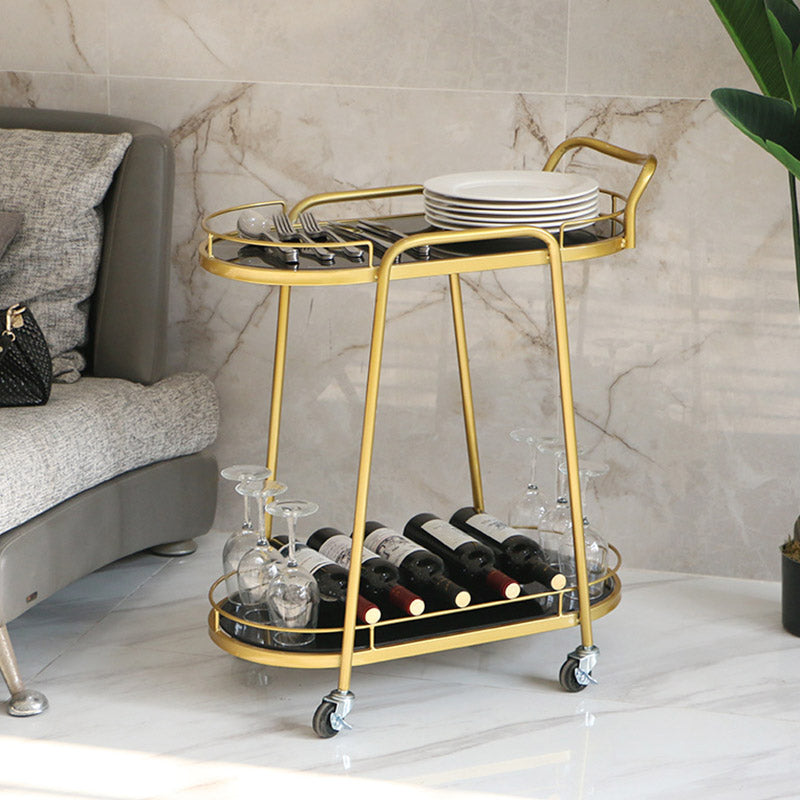 Modern Rolling Kitchen Trolley Glass Open Storage Prep Table Clearhalo 'furn' 'furn_kitchen_islands_carts' 'Furniture' 'Kitchen & Dining Furniture' 'Kitchen Islands & Carts' 'kitchen_islands_carts' 6784611