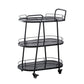 Modern Rolling Kitchen Trolley Glass Open Storage Prep Table 27"L x 14"W x 30"H Black Clearhalo 'furn' 'furn_kitchen_islands_carts' 'Furniture' 'Kitchen & Dining Furniture' 'Kitchen Islands & Carts' 'kitchen_islands_carts' 6784612
