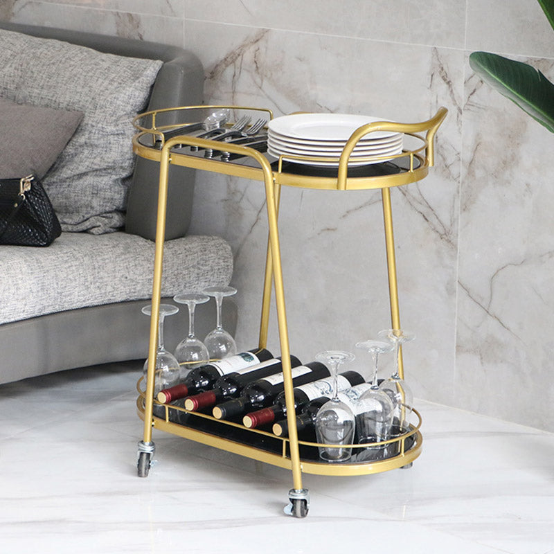 Modern Rolling Kitchen Trolley Glass Open Storage Prep Table Clearhalo 'furn' 'furn_kitchen_islands_carts' 'Furniture' 'Kitchen & Dining Furniture' 'Kitchen Islands & Carts' 'kitchen_islands_carts' 6784614