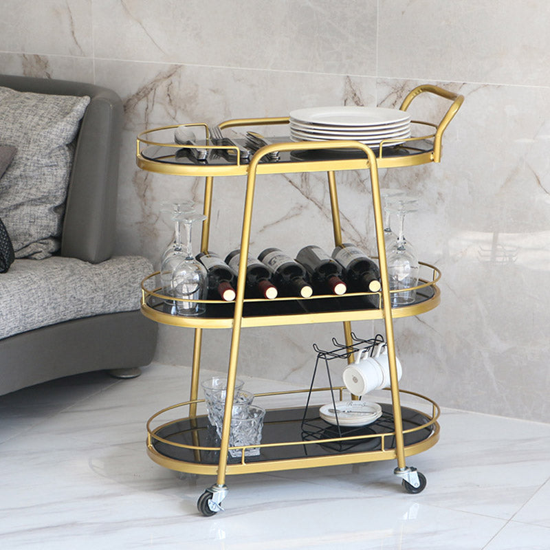 Modern Rolling Kitchen Trolley Glass Open Storage Prep Table Clearhalo 'furn' 'furn_kitchen_islands_carts' 'Furniture' 'Kitchen & Dining Furniture' 'Kitchen Islands & Carts' 'kitchen_islands_carts' 6784615
