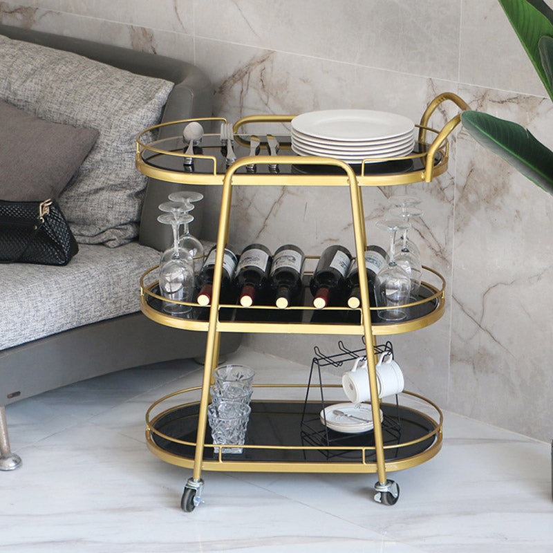 Modern Rolling Kitchen Trolley Glass Open Storage Prep Table Clearhalo 'furn' 'furn_kitchen_islands_carts' 'Furniture' 'Kitchen & Dining Furniture' 'Kitchen Islands & Carts' 'kitchen_islands_carts' 6784618