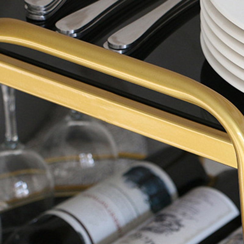 Modern Rolling Kitchen Trolley Glass Open Storage Prep Table Clearhalo 'furn' 'furn_kitchen_islands_carts' 'Furniture' 'Kitchen & Dining Furniture' 'Kitchen Islands & Carts' 'kitchen_islands_carts' 6784623