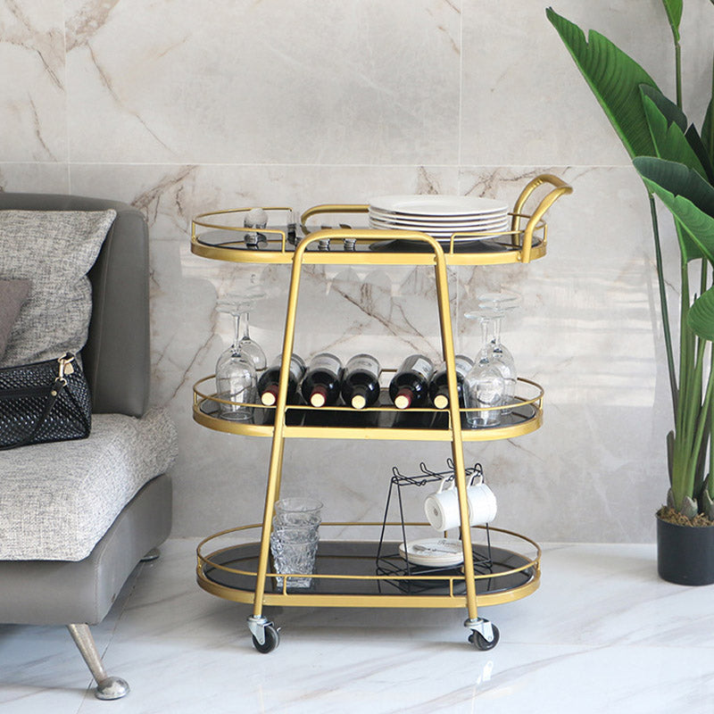 Modern Rolling Kitchen Trolley Glass Open Storage Prep Table Clearhalo 'furn' 'furn_kitchen_islands_carts' 'Furniture' 'Kitchen & Dining Furniture' 'Kitchen Islands & Carts' 'kitchen_islands_carts' 6784630