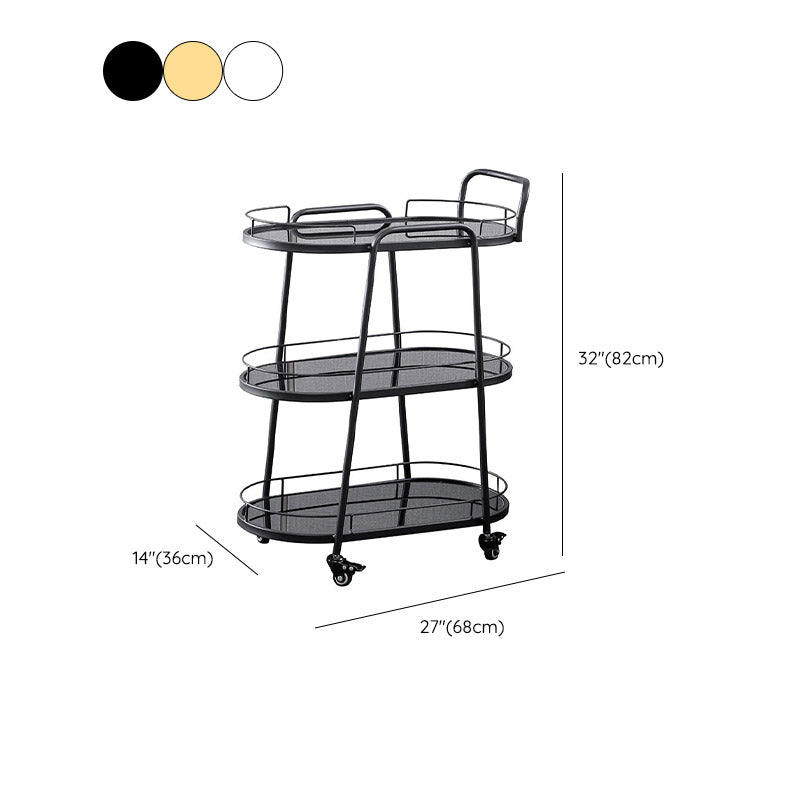Modern Rolling Kitchen Trolley Glass Open Storage Prep Table Clearhalo 'furn' 'furn_kitchen_islands_carts' 'Furniture' 'Kitchen & Dining Furniture' 'Kitchen Islands & Carts' 'kitchen_islands_carts' 6784632