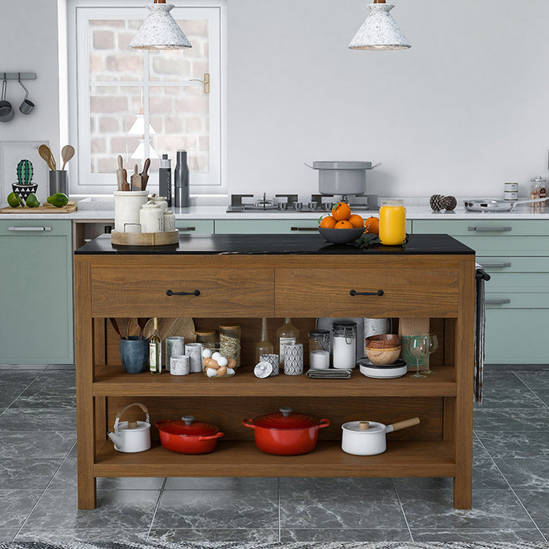 Eetkamer keuken eiland tafel open opslag marmeren prep tafel