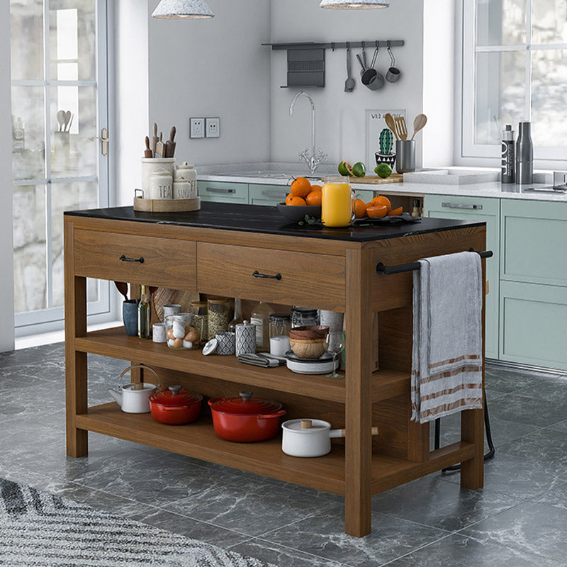 Eetkamer keuken eiland tafel open opslag marmeren prep tafel