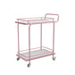 Modern Open Storage Prep Table Rectangular Rolling Kitchen Trolley 27"L x 15"W x 34"H Pink-White 2 Clearhalo 'furn' 'furn_kitchen_islands_carts' 'Furniture' 'Kitchen & Dining Furniture' 'Kitchen Islands & Carts' 'kitchen_islands_carts' 6784682