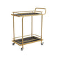 Modern Open Storage Prep Table Rectangular Rolling Kitchen Trolley 27"L x 15"W x 34"H Gold-Black 2 Clearhalo 'furn' 'furn_kitchen_islands_carts' 'Furniture' 'Kitchen & Dining Furniture' 'Kitchen Islands & Carts' 'kitchen_islands_carts' 6784684