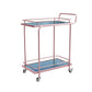 Modern Open Storage Prep Table Rectangular Rolling Kitchen Trolley 27"L x 15"W x 34"H Pink-Blue 2 Clearhalo 'furn' 'furn_kitchen_islands_carts' 'Furniture' 'Kitchen & Dining Furniture' 'Kitchen Islands & Carts' 'kitchen_islands_carts' 6784687