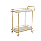 Modern Open Storage Prep Table Rectangular Rolling Kitchen Trolley 27"L x 15"W x 34"H Gold-White 2 Clearhalo 'furn' 'furn_kitchen_islands_carts' 'Furniture' 'Kitchen & Dining Furniture' 'Kitchen Islands & Carts' 'kitchen_islands_carts' 6784689