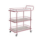 Modern Open Storage Prep Table Rectangular Rolling Kitchen Trolley 27"L x 15"W x 34"H Pink-White 3 Clearhalo 'furn' 'furn_kitchen_islands_carts' 'Furniture' 'Kitchen & Dining Furniture' 'Kitchen Islands & Carts' 'kitchen_islands_carts' 6784697