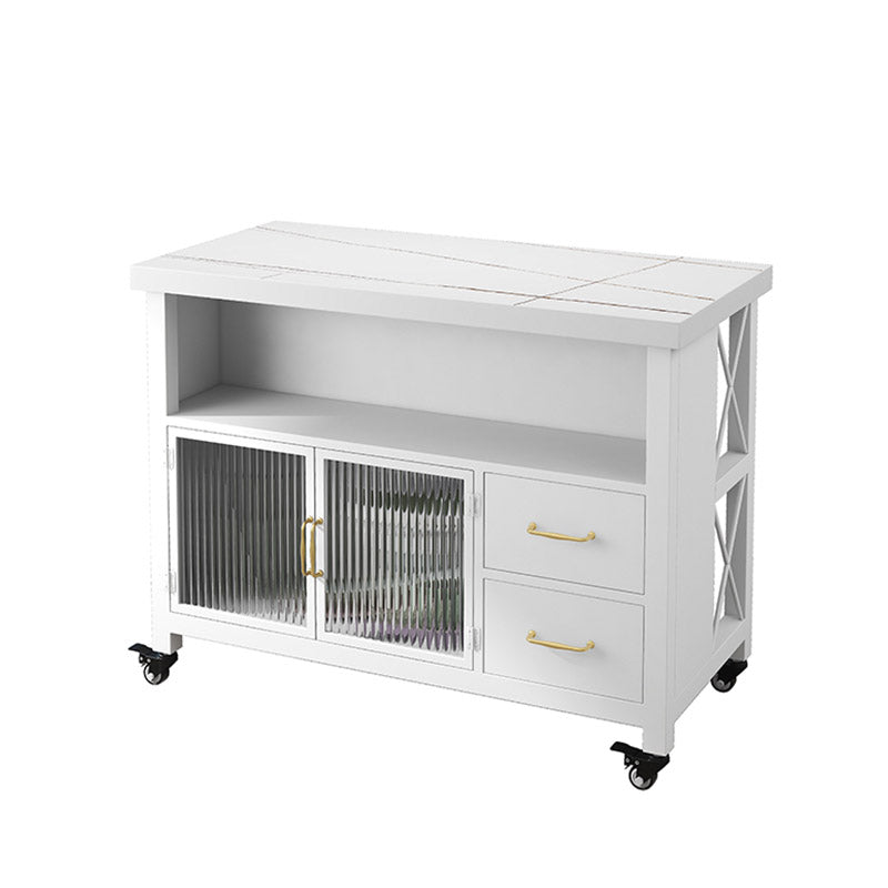 Da pranzo a casa moderno tavolo da preparazione in marmo isola con cassetto