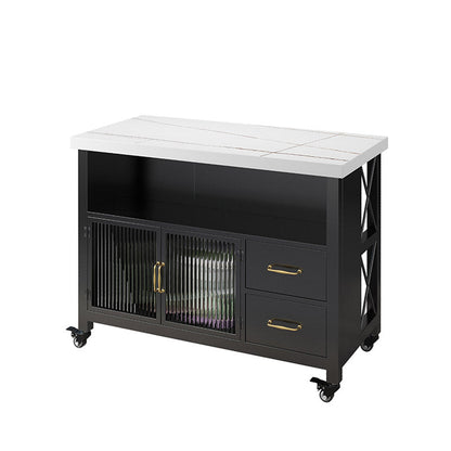 Da pranzo a casa moderno tavolo da preparazione in marmo isola con cassetto