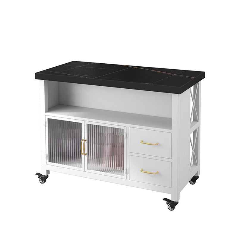 Da pranzo a casa moderno tavolo da preparazione in marmo isola con cassetto