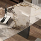 Modern Style Rectangle Table Sintered Stone Dining Table with Metal Legs