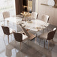 Marble Top Dining Table Modern Dining Table with Pedestal Base 70.9"L x 35.4"W x 29.5"H Without Chairs Clearhalo 'Dining Tables & Seating' 'Dining Tables' 'dining_table' 'furn' 'furn_dining_table' 'Furniture' 'Kitchen & Dining Furniture' 6784876