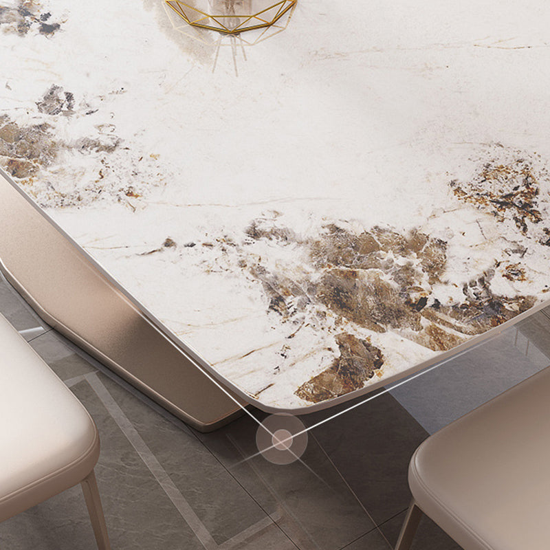 Marble Top Dining Table Modern Dining Table with Pedestal Base Clearhalo 'Dining Tables & Seating' 'Dining Tables' 'dining_table' 'furn' 'furn_dining_table' 'Furniture' 'Kitchen & Dining Furniture' 6784883