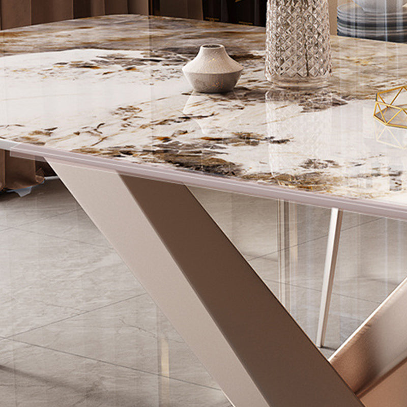 Marble Top Dining Table Modern Dining Table with Pedestal Base Clearhalo 'Dining Tables & Seating' 'Dining Tables' 'dining_table' 'furn' 'furn_dining_table' 'Furniture' 'Kitchen & Dining Furniture' 6784885