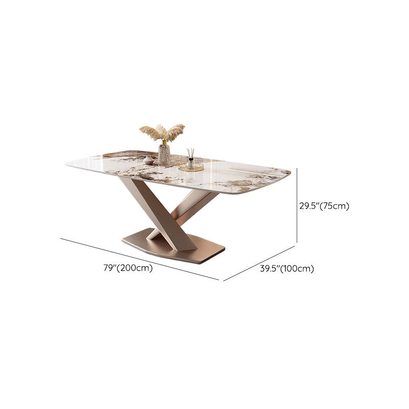 Marble Top Dining Table Modern Dining Table with Pedestal Base Clearhalo 'Dining Tables & Seating' 'Dining Tables' 'dining_table' 'furn' 'furn_dining_table' 'Furniture' 'Kitchen & Dining Furniture' 6784888