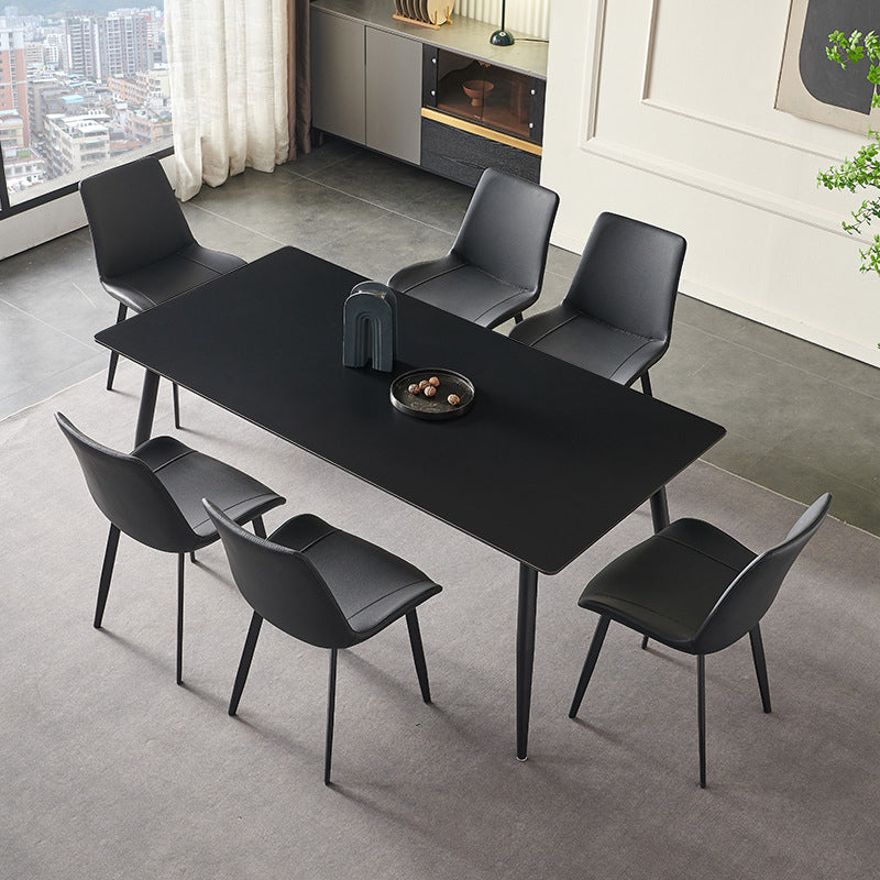 Eenvoud Rechthoekige eettafel Keuken Eettafel met metalen onderstel