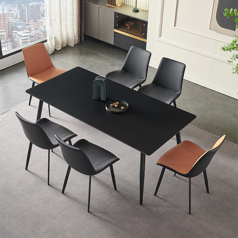 Eenvoud Rechthoekige eettafel Keuken Eettafel met metalen onderstel