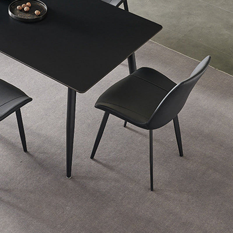 Eenvoud Rechthoekige eettafel Keuken Eettafel met metalen onderstel