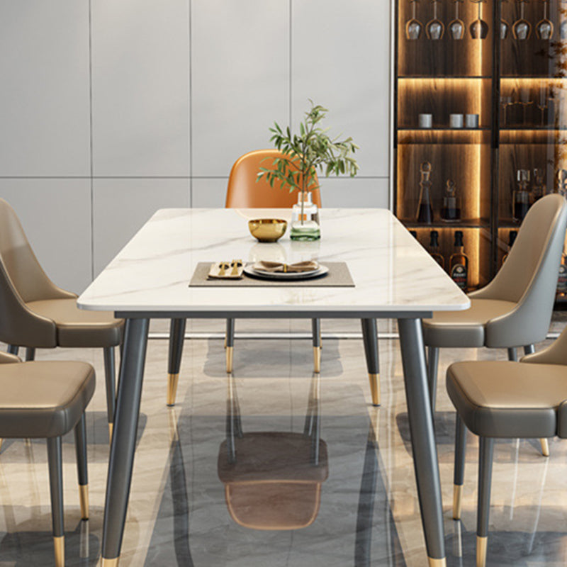 Stone Top Dining Table Metal Base Home Dinner Room Kitchen Table Clearhalo 'Dining Tables & Seating' 'Dining Tables' 'dining_table' 'furn' 'furn_dining_table' 'Furniture' 'Kitchen & Dining Furniture' 6784921