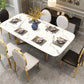 Glam Style Dining Room Dinner Table Gold Base Luxury Dining Table 70.9"L x 35.4"W x 29.5"H Without Chairs Clearhalo 'Dining Tables & Seating' 'Dining Tables' 'dining_table' 'furn' 'furn_dining_table' 'Furniture' 'Kitchen & Dining Furniture' 6784927