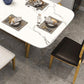 Glam Style Dining Room Dinner Table Gold Base Luxury Dining Table Clearhalo 'Dining Tables & Seating' 'Dining Tables' 'dining_table' 'furn' 'furn_dining_table' 'Furniture' 'Kitchen & Dining Furniture' 6784930