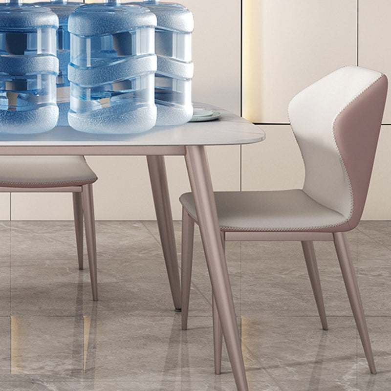 Metal Base Dining Table Tripod Stone Home Kitchen Dining Table Clearhalo 'Dining Tables & Seating' 'Dining Tables' 'dining_table' 'furn' 'furn_dining_table' 'Furniture' 'Kitchen & Dining Furniture' 6784940