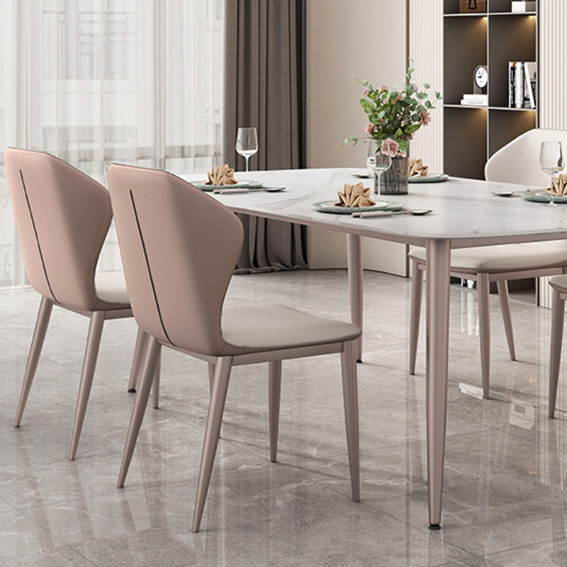 Metal Base Dining Table Tripod Stone Home Kitchen Dining Table Clearhalo 'Dining Tables & Seating' 'Dining Tables' 'dining_table' 'furn' 'furn_dining_table' 'Furniture' 'Kitchen & Dining Furniture' 6784943