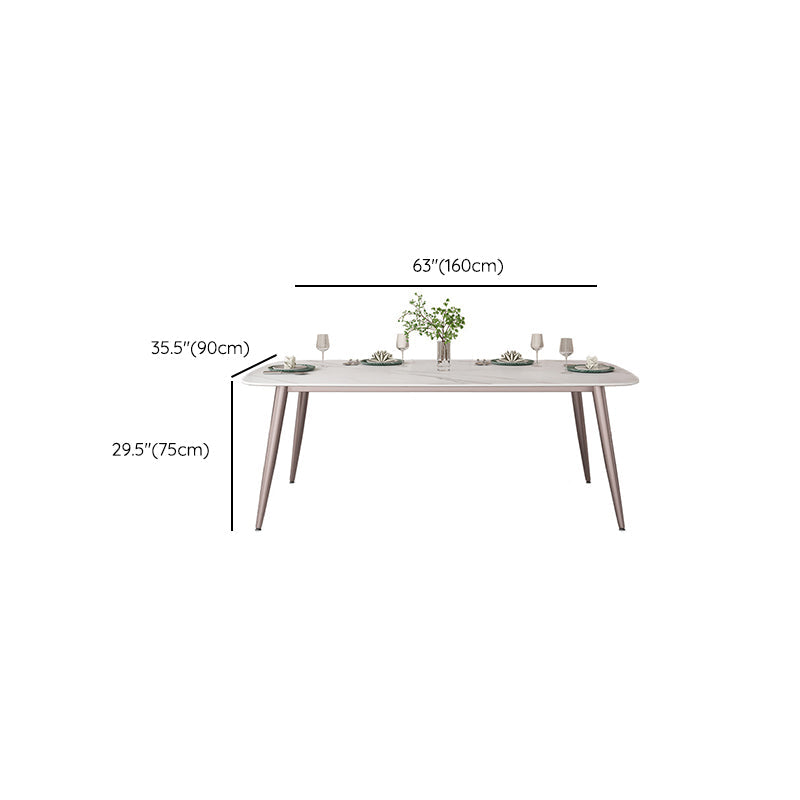 Metal Base Dining Table Tripod Stone Home Kitchen Dining Table Clearhalo 'Dining Tables & Seating' 'Dining Tables' 'dining_table' 'furn' 'furn_dining_table' 'Furniture' 'Kitchen & Dining Furniture' 6784945