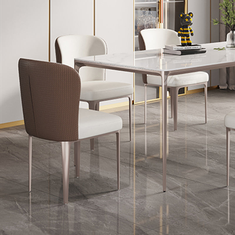 Home Glam Style Dining Table Rectangle Acrylic Base Dining Table Clearhalo 'Dining Tables & Seating' 'Dining Tables' 'dining_table' 'furn' 'furn_dining_table' 'Furniture' 'Kitchen & Dining Furniture' 6784950