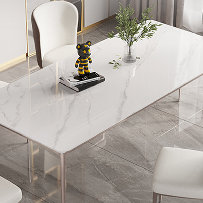 Home Glam Style Dining Table Rectangle Acrylic Base Dining Table Clearhalo 'Dining Tables & Seating' 'Dining Tables' 'dining_table' 'furn' 'furn_dining_table' 'Furniture' 'Kitchen & Dining Furniture' 6784951