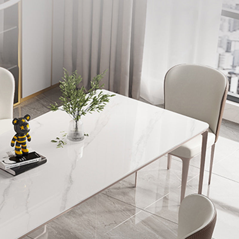 Home Glam Style Dining Table Rectangle Acrylic Base Dining Table Clearhalo 'Dining Tables & Seating' 'Dining Tables' 'dining_table' 'furn' 'furn_dining_table' 'Furniture' 'Kitchen & Dining Furniture' 6784953