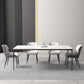 Modern Rectangle Stone Dining Table Black Frame Kitchen Table