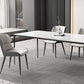 Modern Rectangle Stone Dining Table Black Frame Kitchen Table
