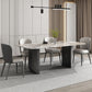 Industrial Dining Room Table Rectangle Stone Dinette Table In Grey 70.9"L x 35.4"W x 29.5"H Without Chairs Clearhalo 'Dining Tables & Seating' 'Dining Tables' 'dining_table' 'furn' 'furn_dining_table' 'Furniture' 'Kitchen & Dining Furniture' 6784999