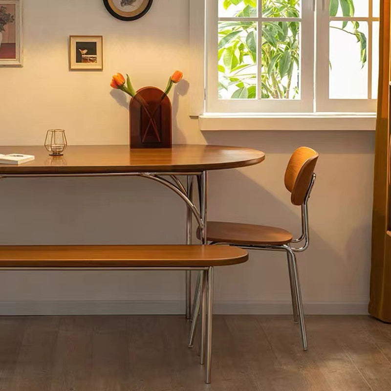 Ovale eetkamer keukentafel Moderne eettafel met zilveren frame
