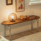 Ovale eetkamer keukentafel Moderne eettafel met zilveren frame
