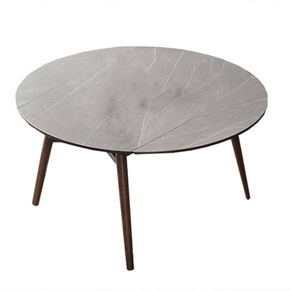 Contemporary Style 1/4/5/7 Pieces Dining Chairs Set Stone Round Furniture in Gray Grey 59"L x 59"W Clearhalo 'Dining Room Sets' 'Dining Tables & Seating' 'dining_room_set' 'furn' 'furn_dining_room_set' 'Furniture' 'Kitchen & Dining Furniture' 6785044