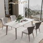 Contemporary Style 1/2/4/5/7 Pieces Dining Chairs Set Rectangle Stone Furniture in White