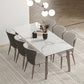 Contemporary Style 1/2/4/5/7 Pieces Dining Chairs Set Rectangle Stone Furniture in White