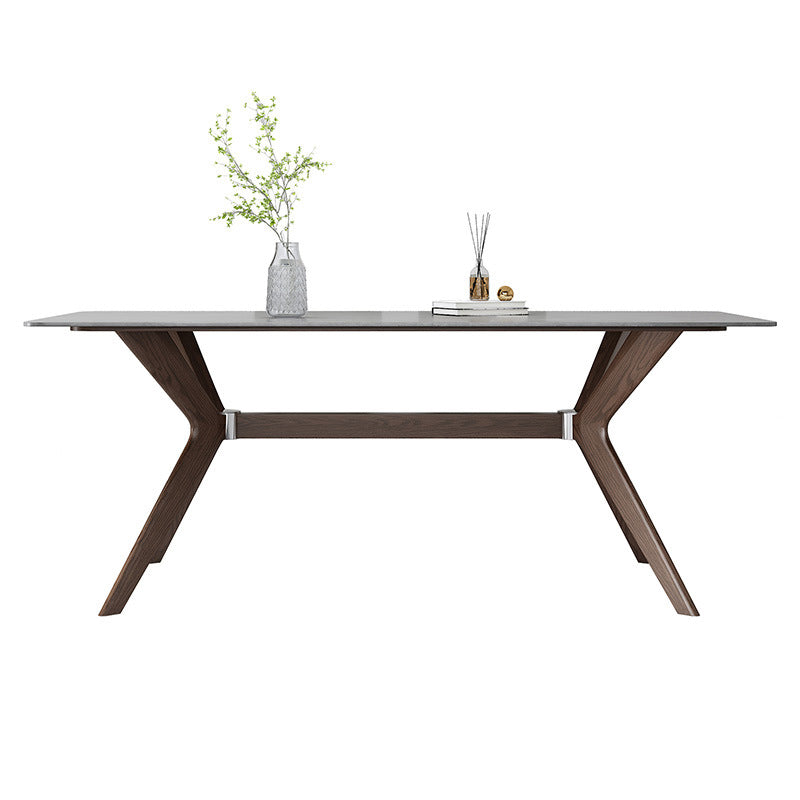 Eigentijdse stijl 1/4/5/7 stukken eetstoelen met rechthoekige stenen meubels in grijs