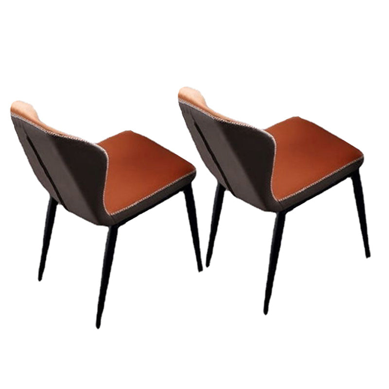 Contemporary Style 1/2/3/5/7 Pieces Dining Chairs Set Rectangle Stone Furniture in Gray 2 Orange Chairs Clearhalo 'Dining Room Sets' 'Dining Tables & Seating' 'dining_room_set' 'furn' 'furn_dining_room_set' 'Furniture' 'Kitchen & Dining Furniture' 6785107