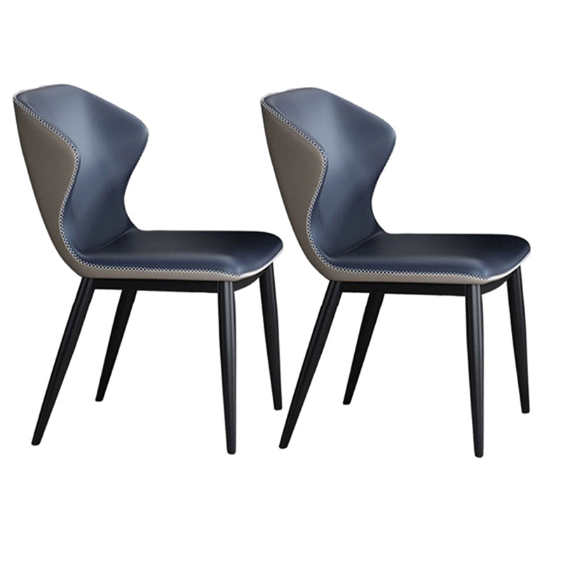 Contemporary Style 1/2/3/5/7 Pieces Dining Chairs Set Rectangle Stone Furniture in Gray 2 Blue Chairs Clearhalo 'Dining Room Sets' 'Dining Tables & Seating' 'dining_room_set' 'furn' 'furn_dining_room_set' 'Furniture' 'Kitchen & Dining Furniture' 6785110